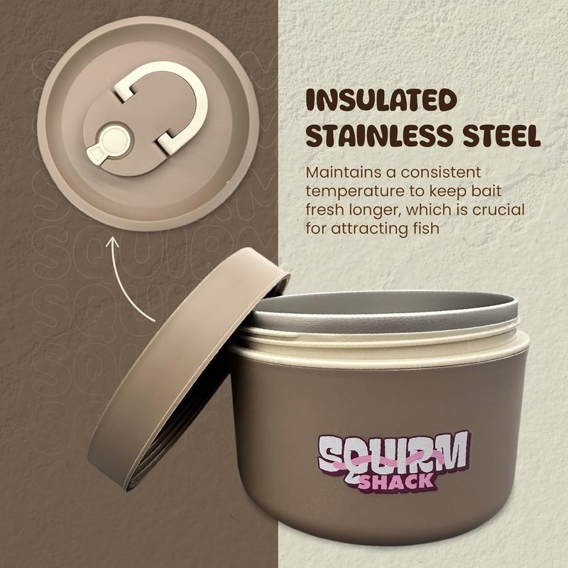Insulated Live Bait Storage - Stainless Steel, Compact Design | Keeps Bait Fresh and Alive