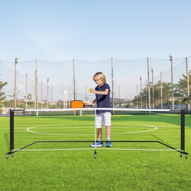 Portable Pickleball Net System, Pickle Ball Set with Wheels for Driveway, Indoor Steady Pickleball Stand with Carrying Bag for Backyards Outdoor, 22 FT USAPA Regulation Size