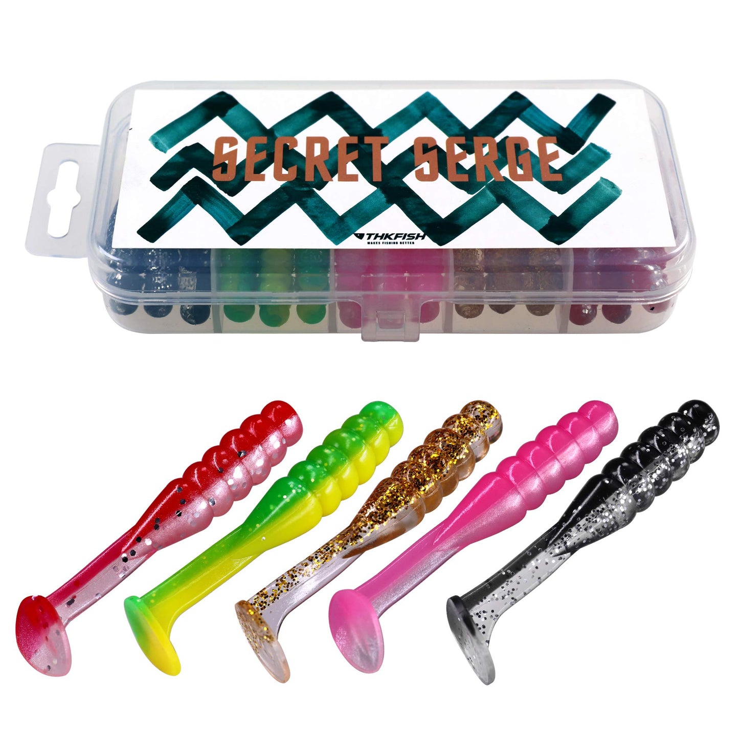 THKFISH 30Pcs Paddle Tail Swimbaits 2 INCH Bicolor Soft Plastic Fishing Lure Swim Baits for Crappie Bass Trout Mixed Color