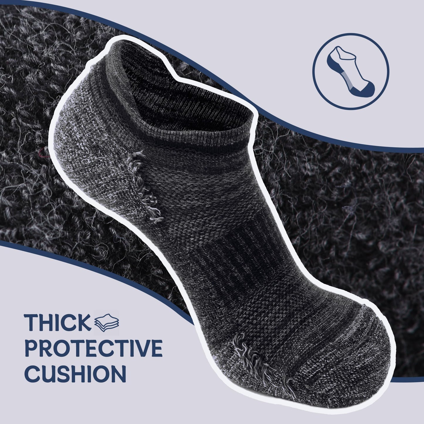 FYTUTESE Mens Socks Ankle Running Athletic Low Cut Cushioned Moisture Wicking Short Socks for Men 5 Pairs Black Size 9-12