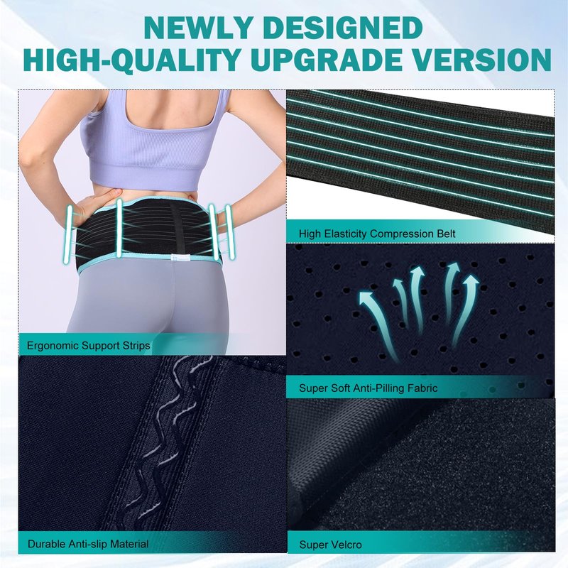 Sacroiliac Hip Belt With Double 3D Pad for Women and Men，With Anti Slip Strips Adjustable Pelvic Support Belt for Sciatica, Pelvis, Lumbar & Nerve Pain Si Joint Dysfunction Trochanter brace(Regular)