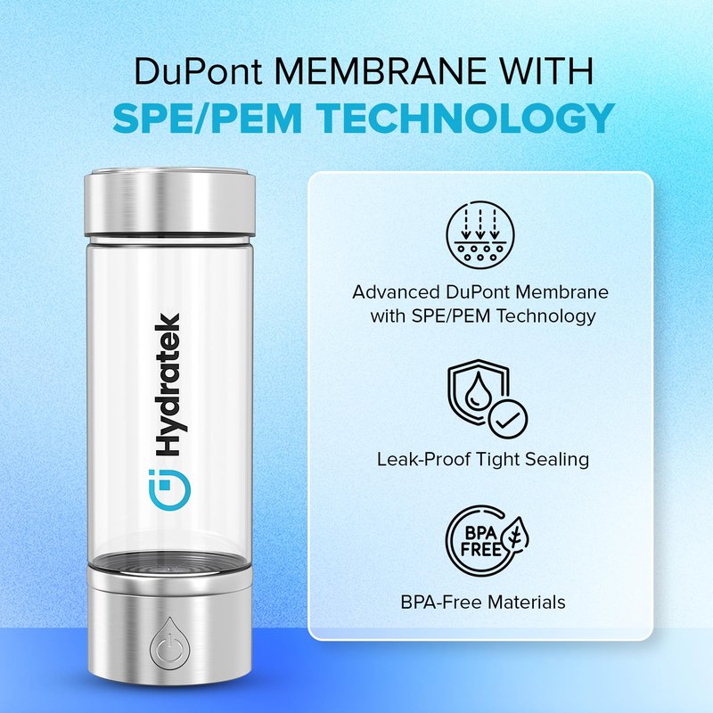 Hydrogen Water Bottle Generator with SPE/PEM Technology, Ionized Water Bottle, Portable Hydrogen Water Ionizer Machine 420 ml for Gym, Hiking, Cycling, Running & Outdoor Use