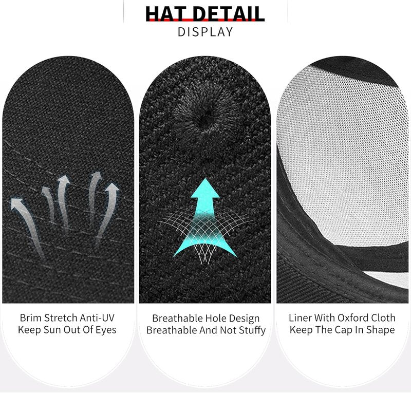 Snapback Hats for Men - Adjustable Flat Bill Black Baseball Cap | Stylish & Comfortable Fit