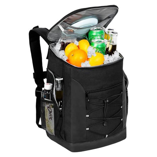 Avarmora Large Capacity Camping Cooler Bag, 26L, Black, with Bottle Opener