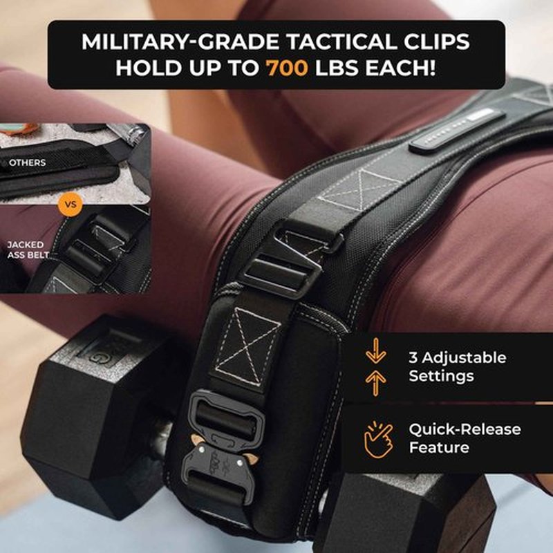 JAB Premium Hip Thrust Belt for Dumbbells & Kettlebells (Patent-Pending) Booty Belt - Strengthen Glutes & Hamstrings - Heavy Duty, Comfortable & Slip Resistant