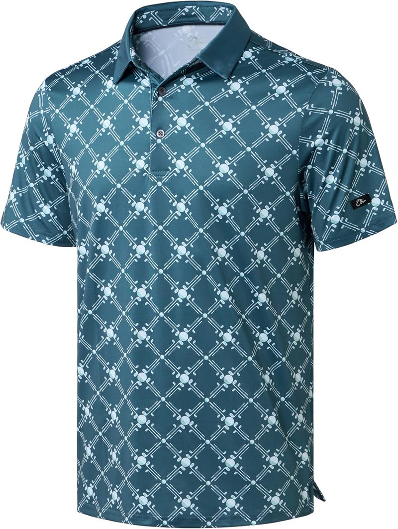Men's Golf Polo Shirt - Short Sleeve Dry Fit Performance | Moisture-Wicking Casual Print