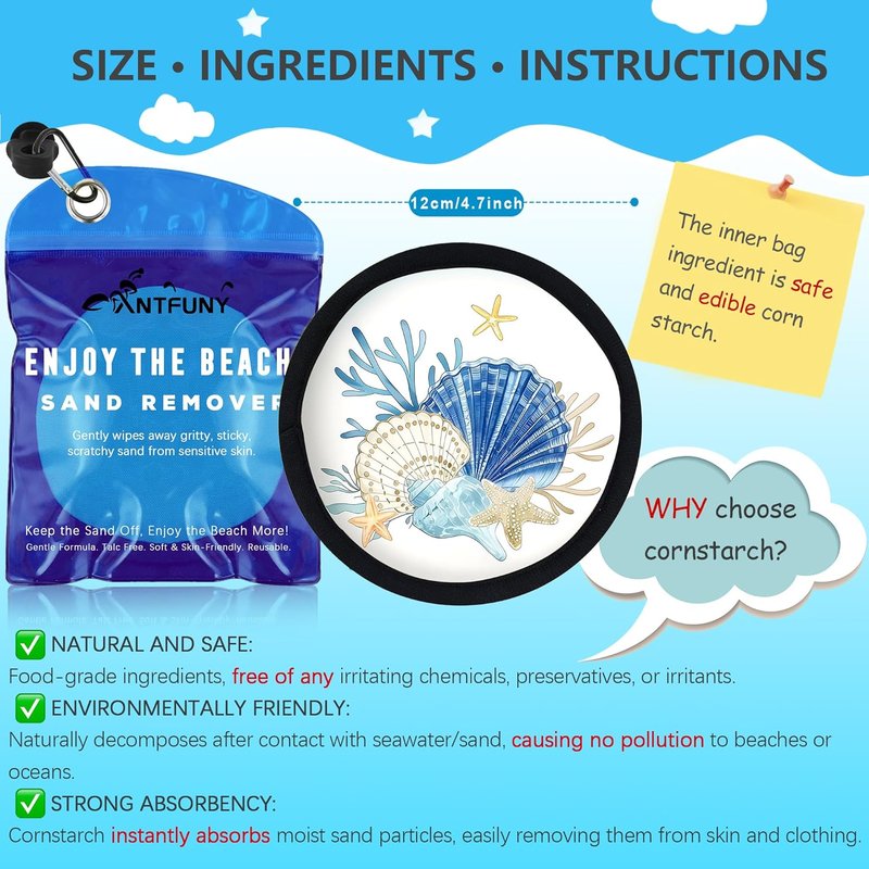 Sand Remover Beach Cleaner Mitt - Essential Vacation Accessory for Family Trips | Ideal for Hawaii & Cruise Ships