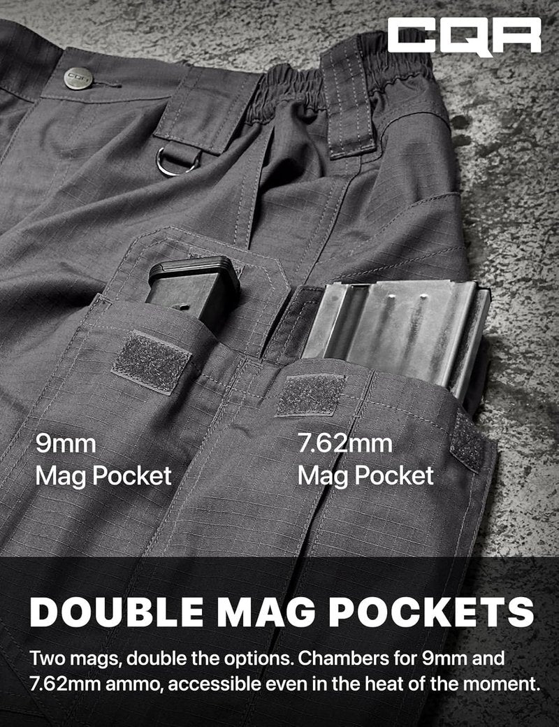CQR Men's Tactical Pants - Water Resistant Ripstop Cargo Design for Lightweight EDC | Outdoor Work & Hiking Gear