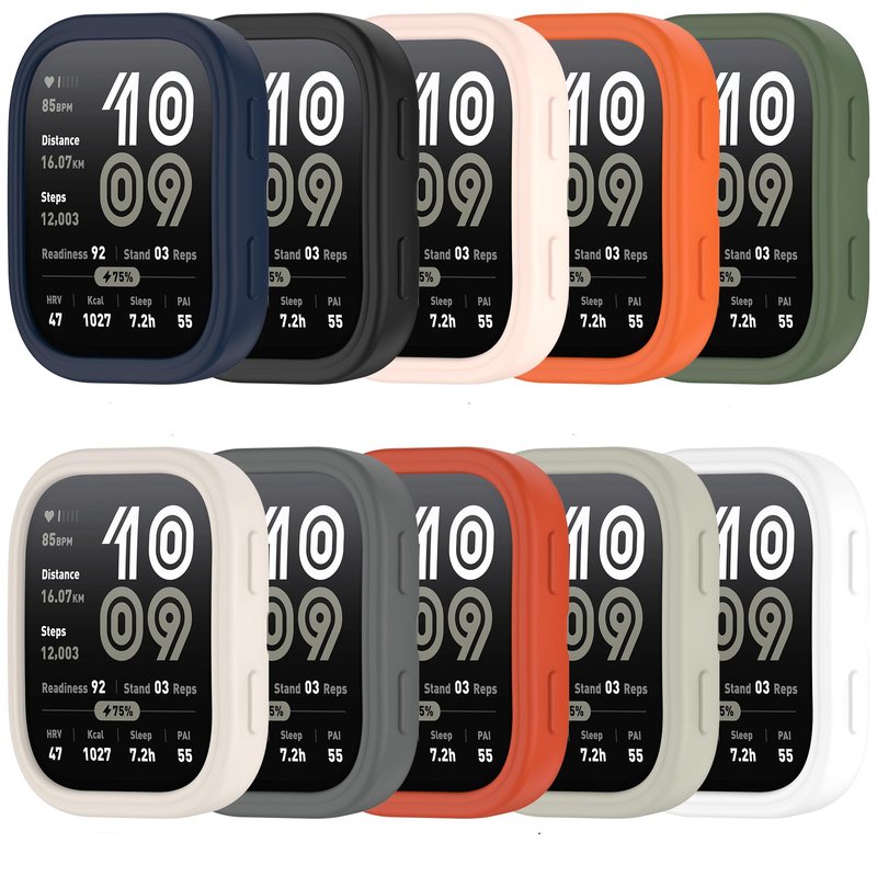 FitTurn Case Compatible with Amazfit Bip 6 Case Cover Sleeve Slim Designer Sleeve Protector Colorful Silicone Band Cover for Amazfit Bip 6 Smartwatch