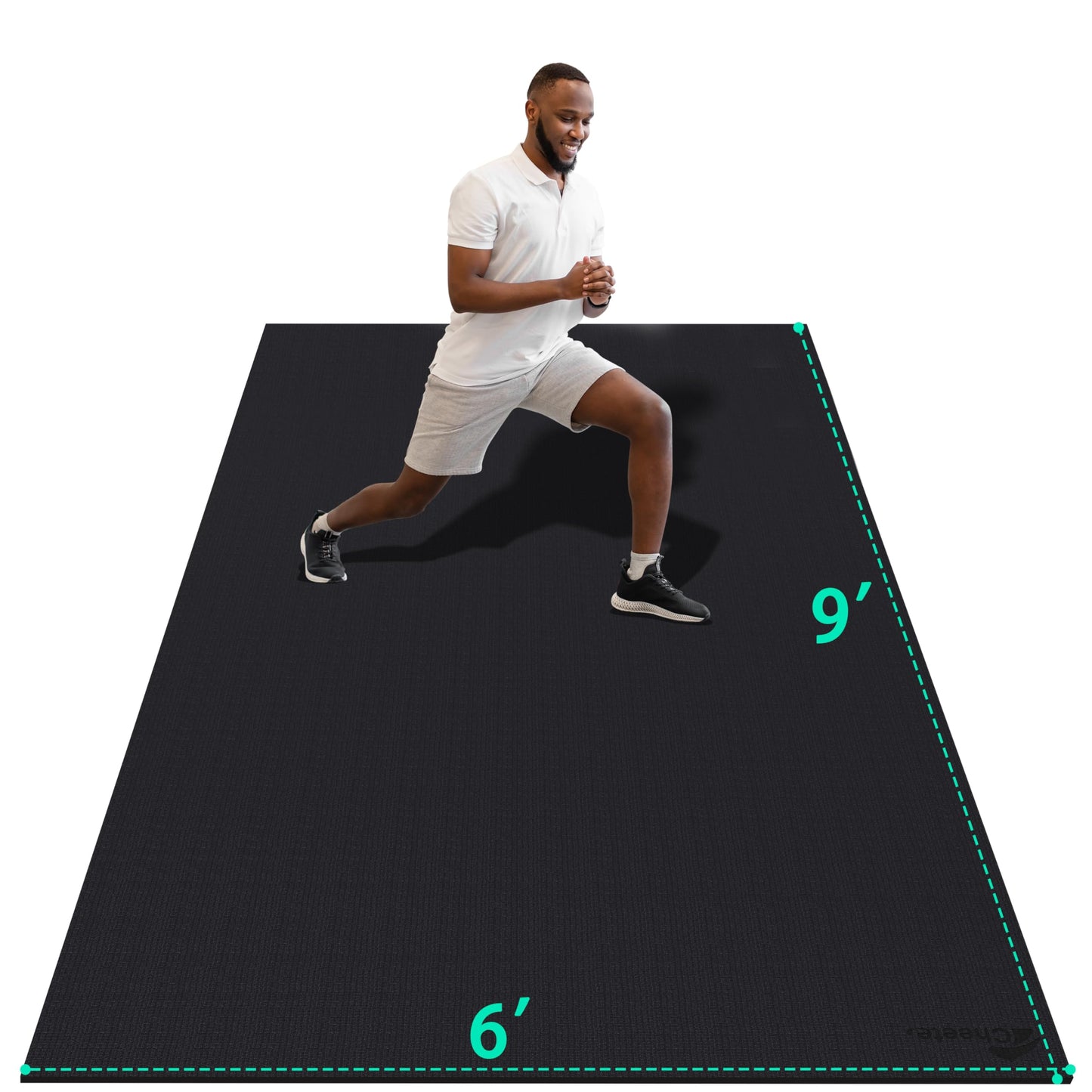 Cheete Large Exercise Mat 7'x5'/6'x8'/6'x9'/6'x10/'6'x12' Extra Thick Workout Mat for Home Gym, High-Density Non-Slip Gym Flooring, Durable Cardio Mat for Fitness, Jump Rope, MMA, Weightlifting,Shoe-Friendly & Non-Toxic