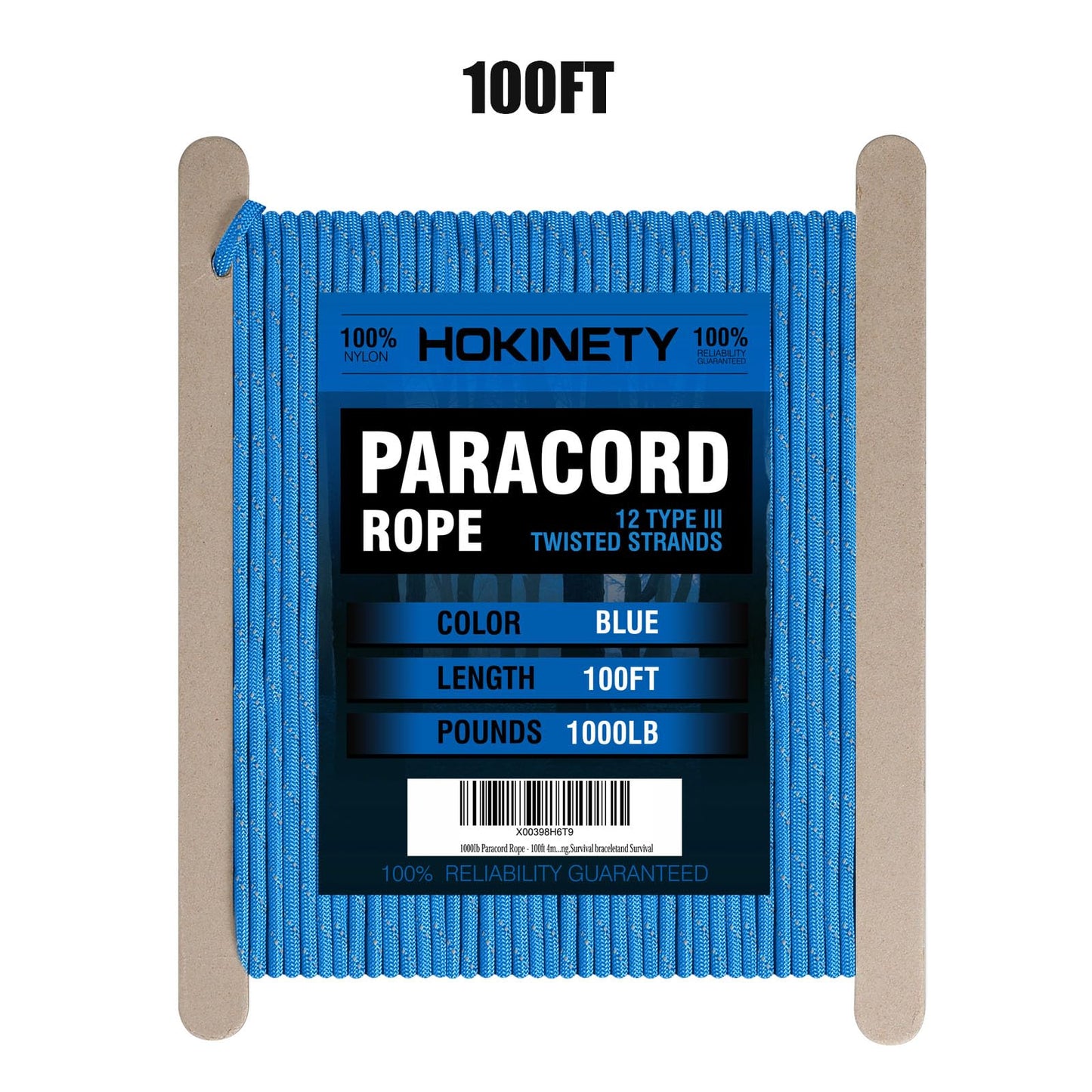 Reflective Paracord Rope 1000Ib - 100ft 200ft 500ft 1000ft 4mm 12 Strand para Cords Lanyard Utility Parachute Cord for Tent Camping Hiking Fishing Survival Tactical Clothesline DIY Projects