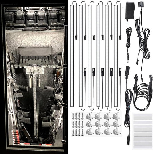 Door Activated Safe Light Kit - 12 Inch 5000K LED Lighting for Safes, Closets & Pantries | Self-Adhesive, Black