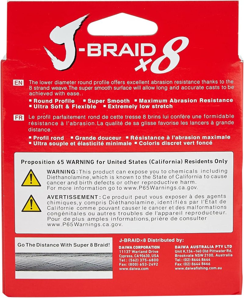 Daiwa J-Braid 300M - 8-Strand Woven Fishing Line for Superior Strength