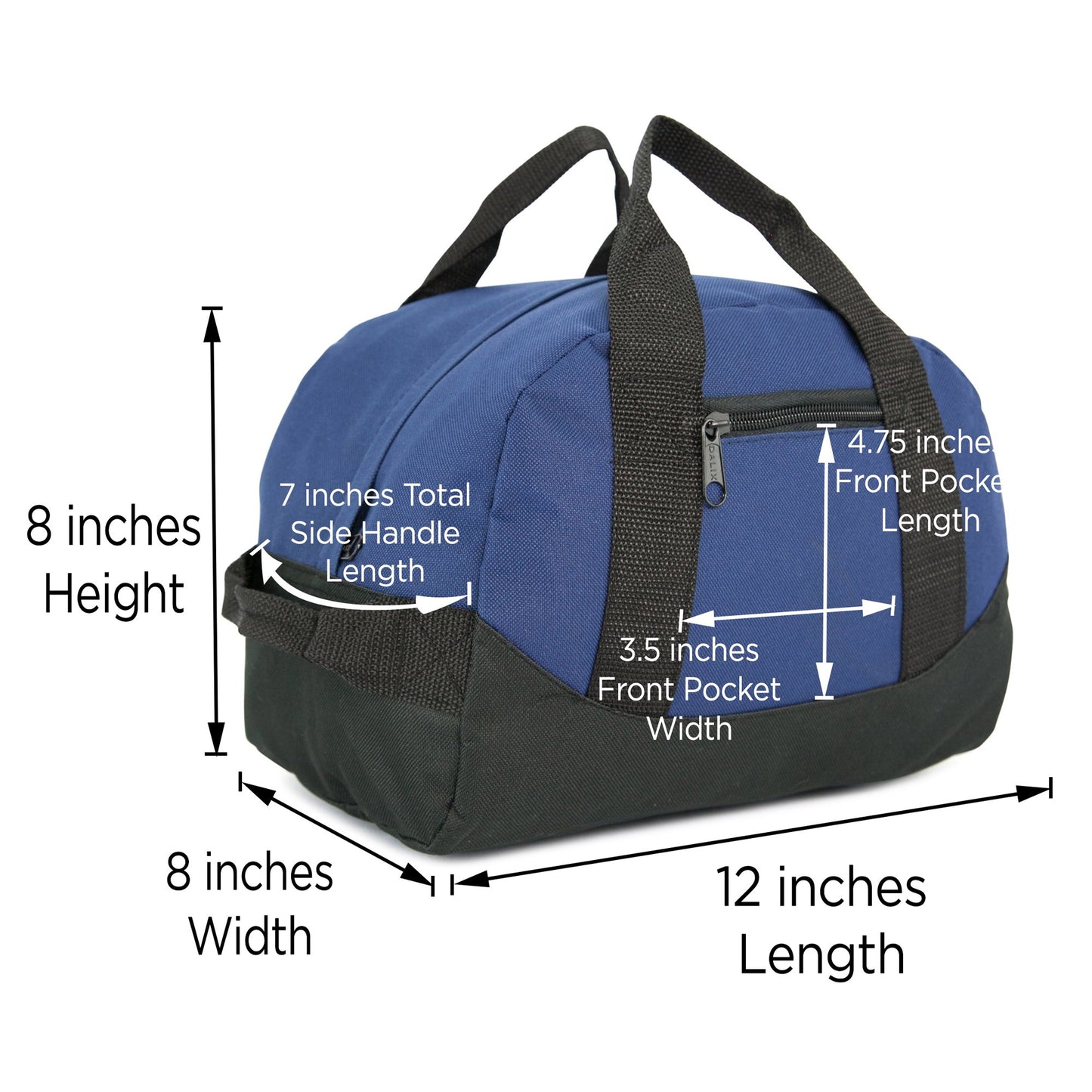 12" Mini Two Tone Duffle Bag (Navy Blue)