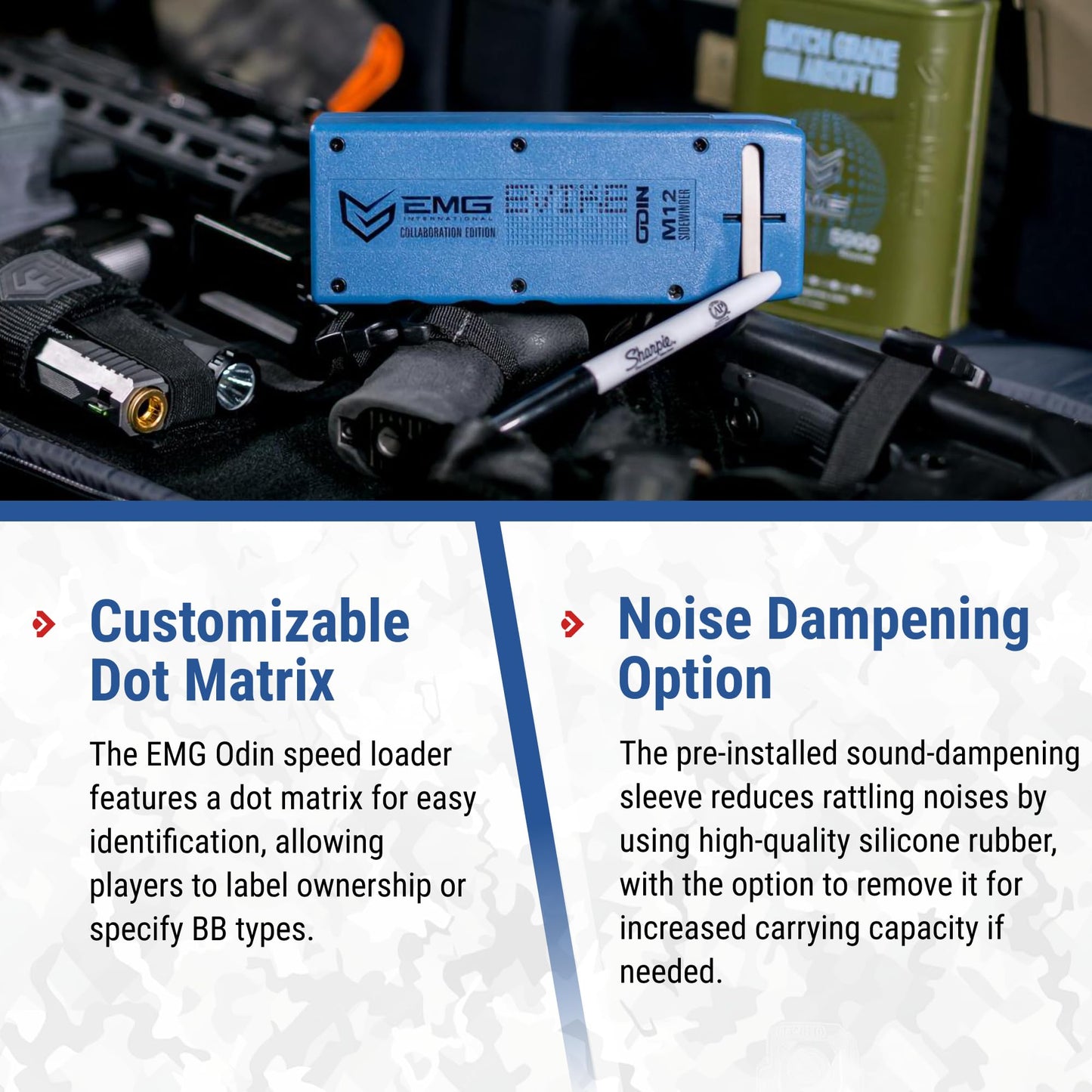 Evike Airsoft - EMG Odin Innovations Sidewinder Airsoft BB Speed Loader (Color: M12 - Drama-Free Blue)