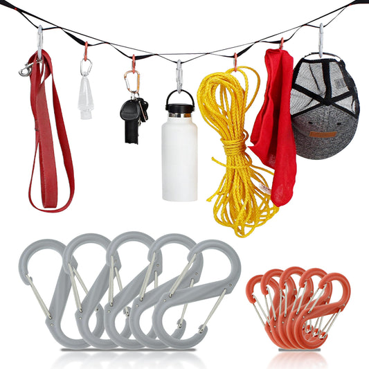 Redline Canyon Tent Organizer Line Kit - 5ft Camping Clothesline Tent Gear Line and Camp Hanging Hooks for Camp Site Storage