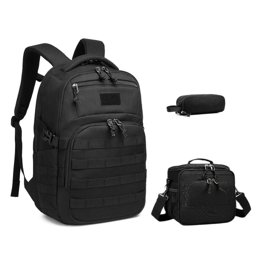 Wotony Military tactical backpack, backpack for men black tactical backpack small tactical backpack assault bag (BLACK 18.5 inch)