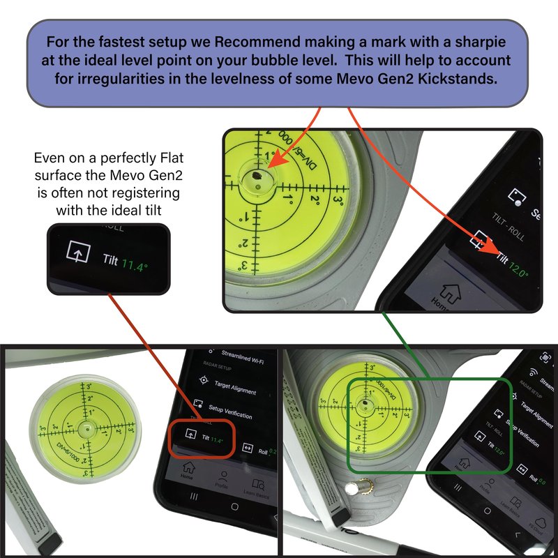 Laser Alignment & Leveling Stand for Mevo Gen 2 Launch Monitor – UV & Heat-Resistant ASA, Precision Leveling Base, Fast Setup for Indoor & Outdoor Golf