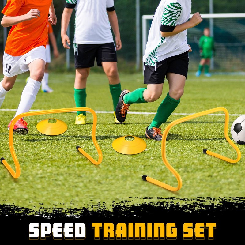 Gemscream 12 Pcs 12 Inch Agility Hurdles Training Equipment Agility Hurdles and Marker Cone Set Disc Cones Speed and Training Obstacle for Athletes Sports Soccer Football Tennis Basketball(Orange)