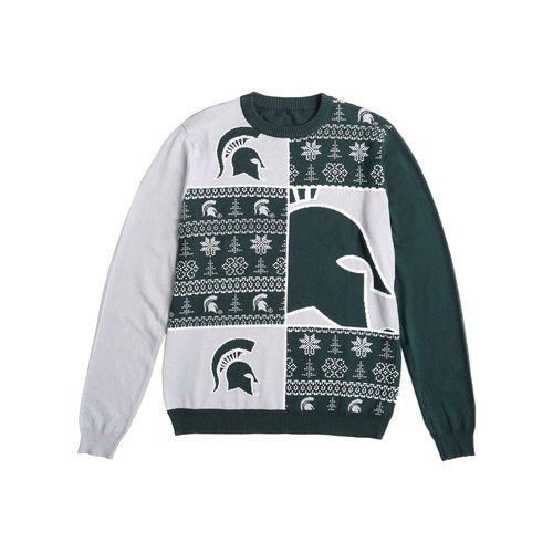 FOCO Michigan State Spartans NCAA Mens Busy Block Snowfall Sweater - M