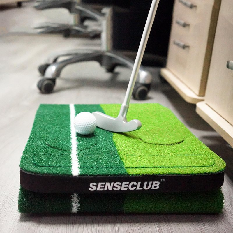 SENSECLUB Indoor Putting Green Game, Foldable Putting Mat Golf Game Set, Golf Gifts for Men - 1x8 Ft