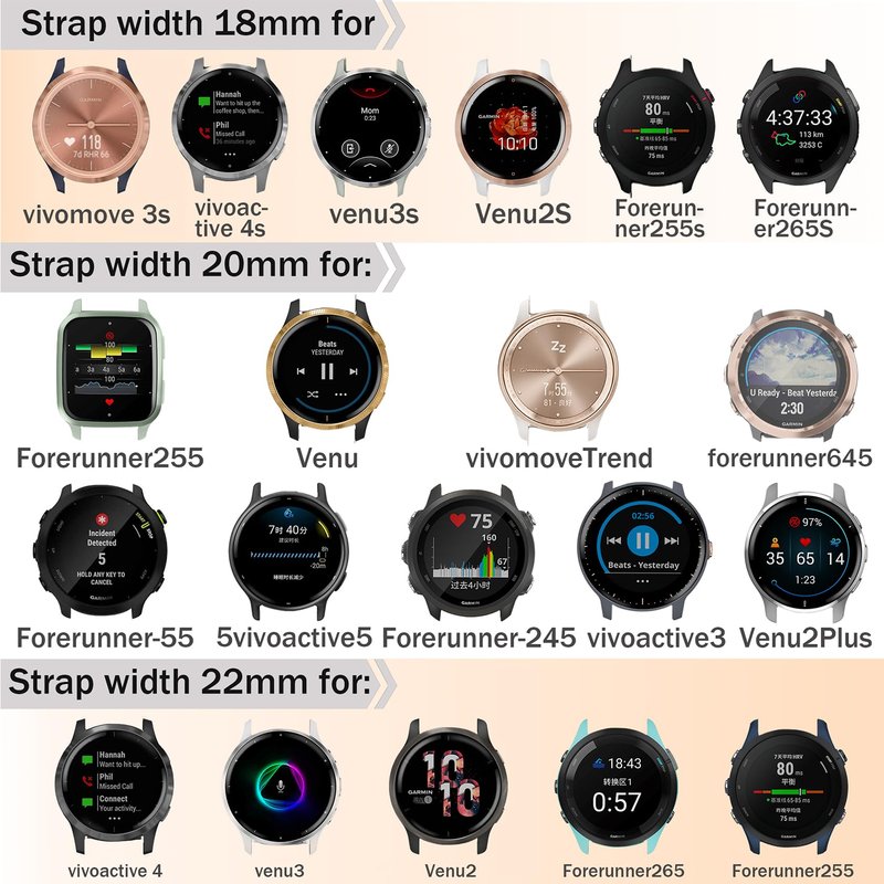 Folavii 20mm Magnetic Braided Nylon Band Compatible With Garmin Vivoactive 6/Vivoactive 5/3/3 Music Watch Bands, Quick Release Stretchy Strap Replacement for Venu Sq 2/Forerunner 55/165/245/645