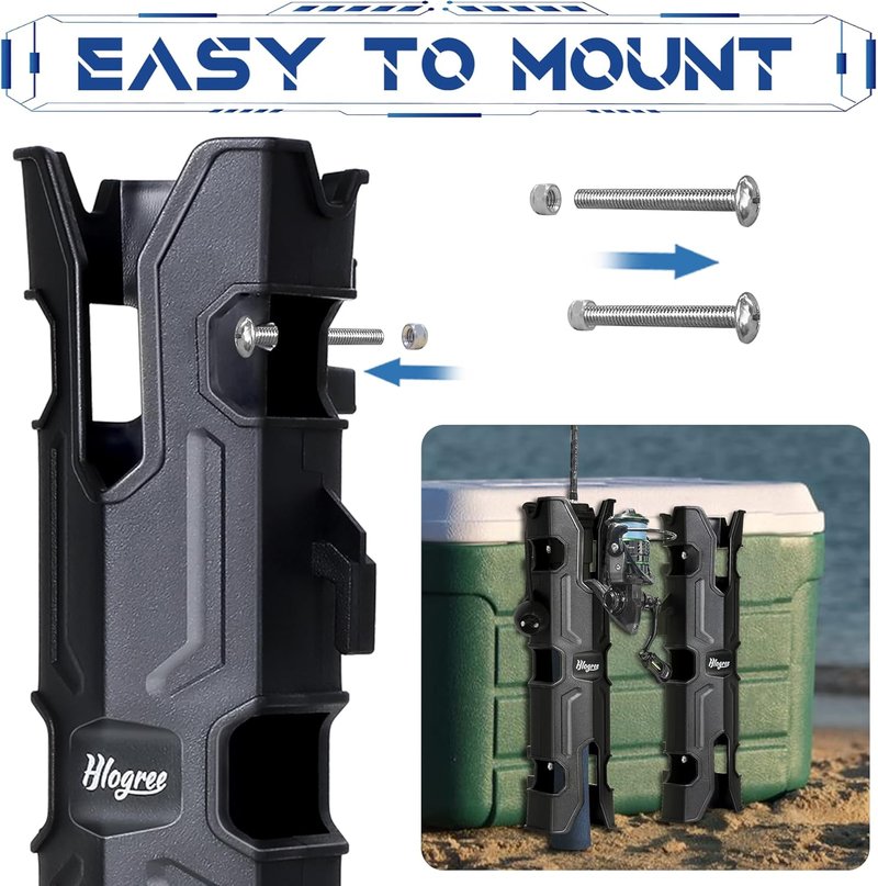 MECHA-X Boat Rod Holder - 4PCS Wall Mounted Fishing Tube Storage | Side Mount for Garage, Cooler, Trailer
