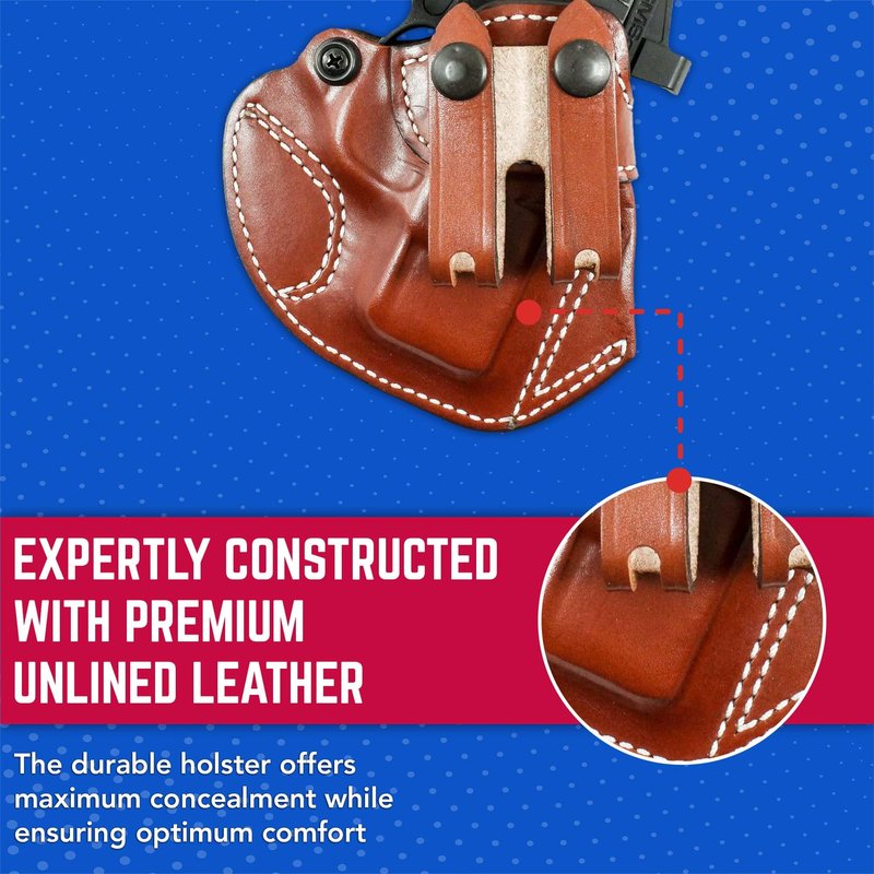 DeSantis Cozy Partner Gun Holster, Fits Springfield Armory HELLCAT, HELLCAT OSP, High-Quality Holster, Precise Molding for Handgun Retention, Tension Device, Split Belt Loop, Right-Hand Draw, Tan