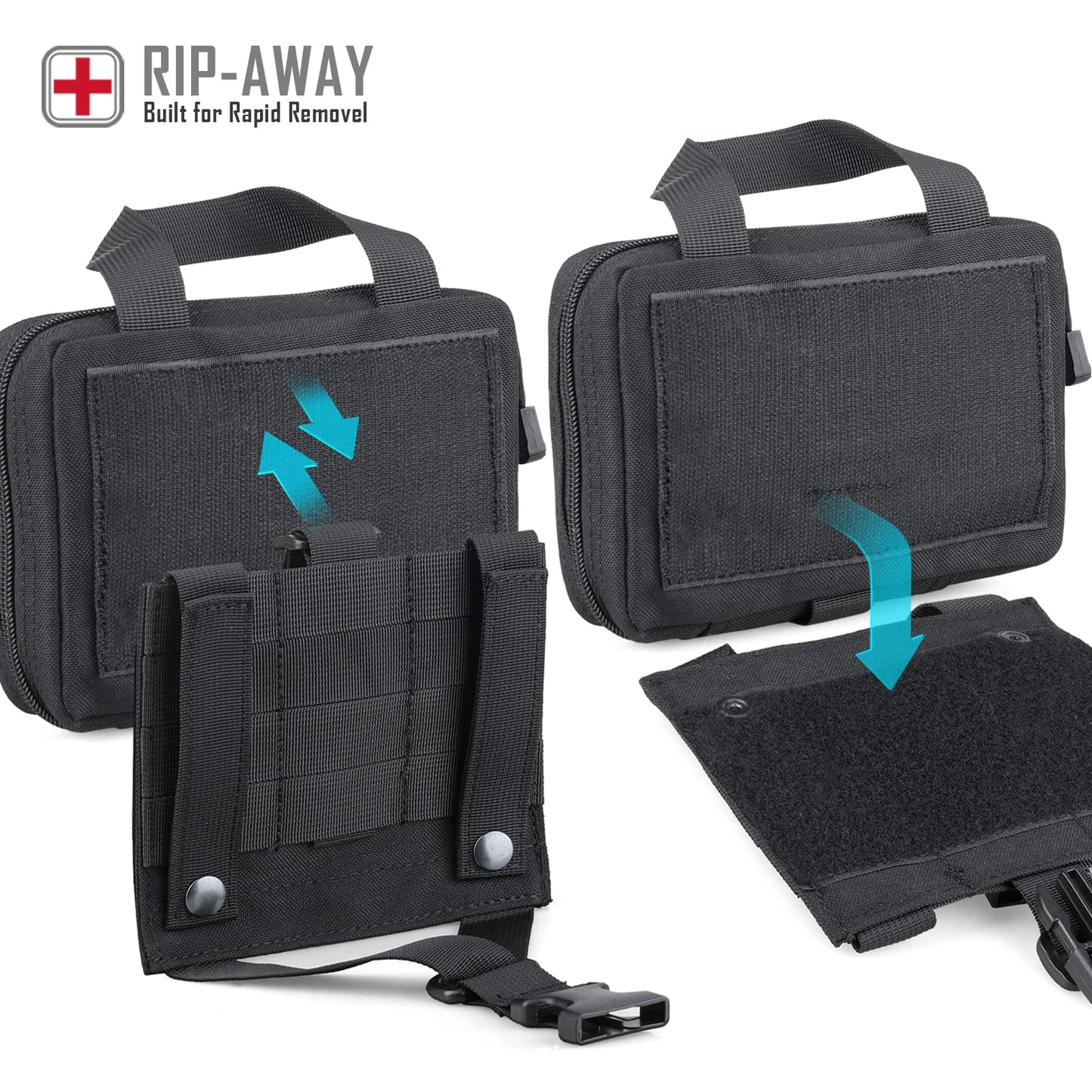 LIVANS Tactical IFAK Pouch, Rip Away Molle First Aid Bag Tear-Away Medical Pouch Emergency EMT Bag for Travel Outdoor Hiking(Pouch Only, First Aid Kits NOT Included)