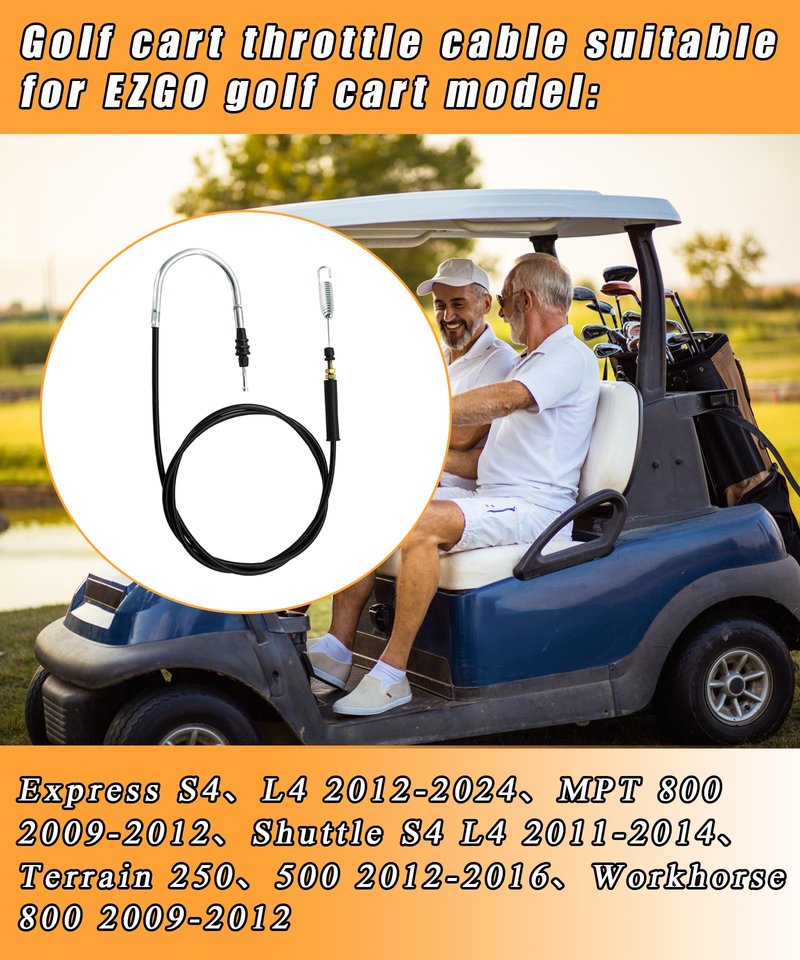 BTROVIA Golf Cart Accelerator Throttle Cable Fits for E-Z-GO Cushman,for Express MPT Shuttle ST Terrain TXT Workhorse 2008-2024,Replace 604899 608608