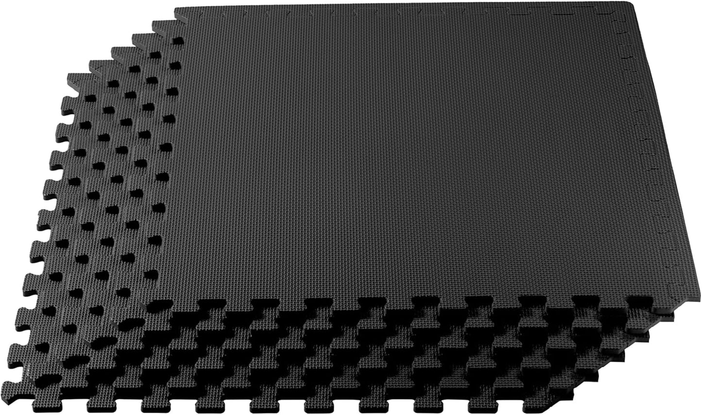 EVA Foam Exercise Floor Mat - 3/8" Thick Interlocking Tiles for Home & Gym | Anti-Fatigue Design