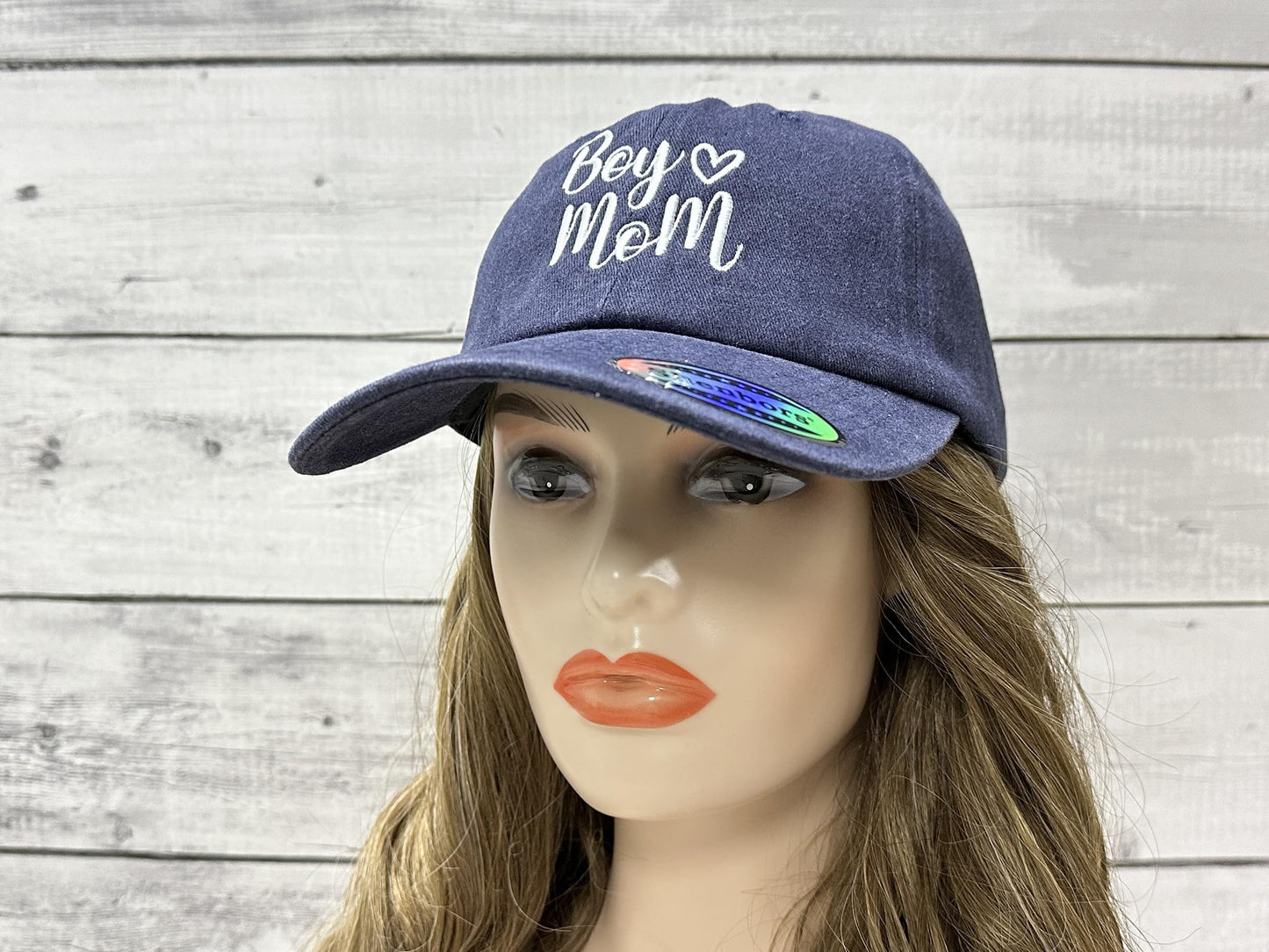 Shenbors Boy Mom Hat for Women, for Mama Mommy Mum, Embroidered Navy Blue Baseball Cap, Adjustable Snapback Hat