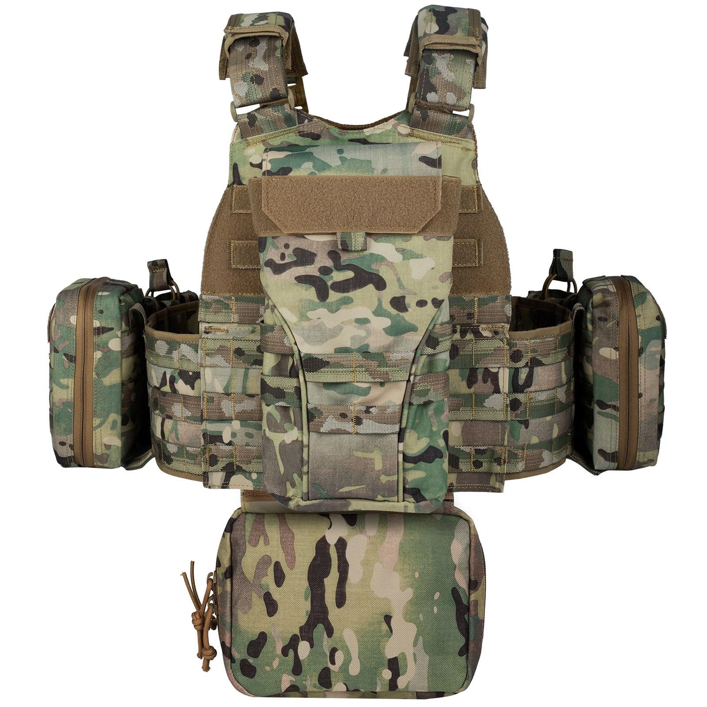 YAKEDA Outdoor Training Vest With PALS System MultiFunctional MOLLE Quick Release Vest- For Hiking, Camping Training (US, Alpha, One Size, Regular, Regular, CP2.0)