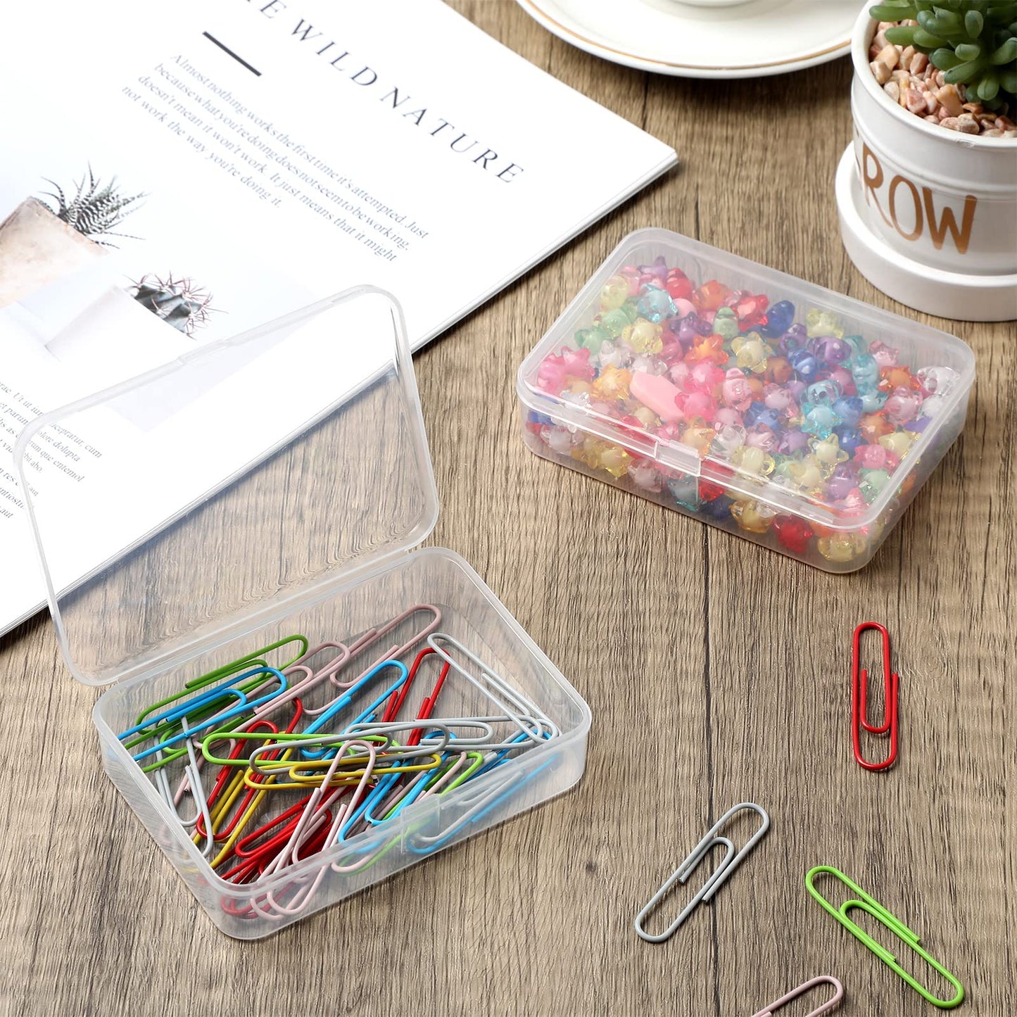 Tuanse 30 Pcs Bead Storage Containers Clear Small Plastic Box with Lids