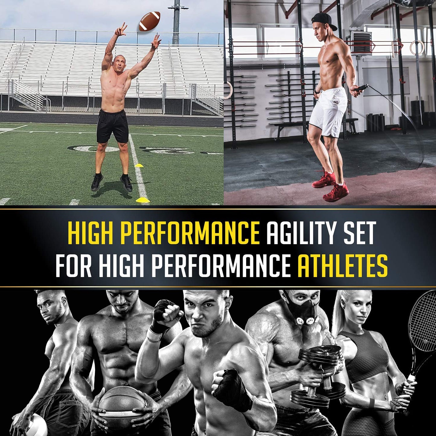 Best Ladder Agility and Speed Training Equipment Set for Improving Footwork, Football, Exercise, Workout – Double Your Athletic Results with Included Ladder Agility and Speed Training Program