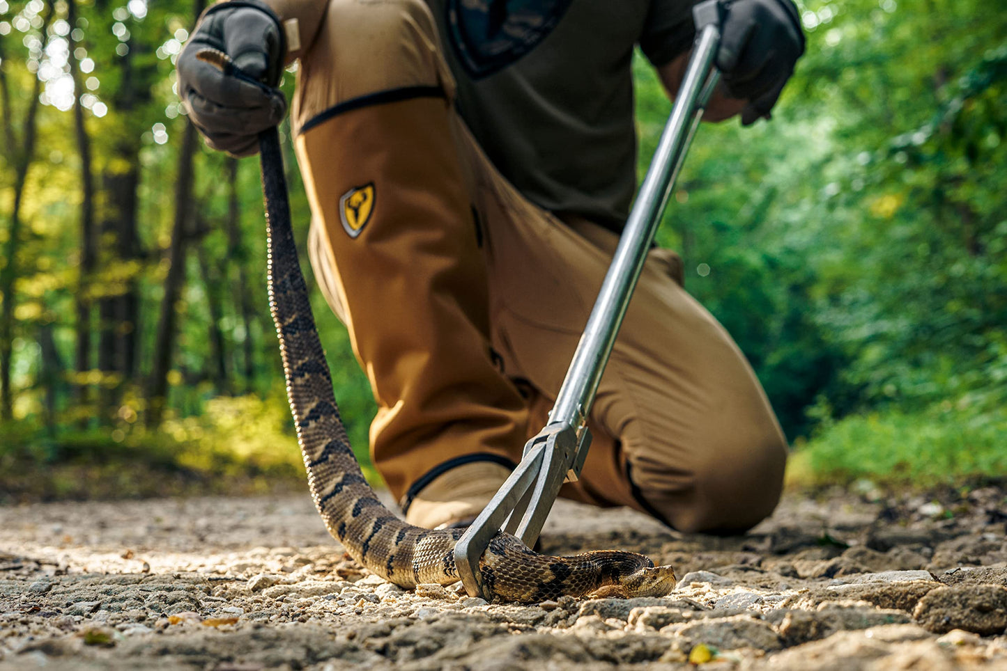 SCENTBLOCKER Snake Gaiters – Snake Bite Protection for Hunting, Hiking, Camping, Work for Men and Women (Buckskin, Regular)