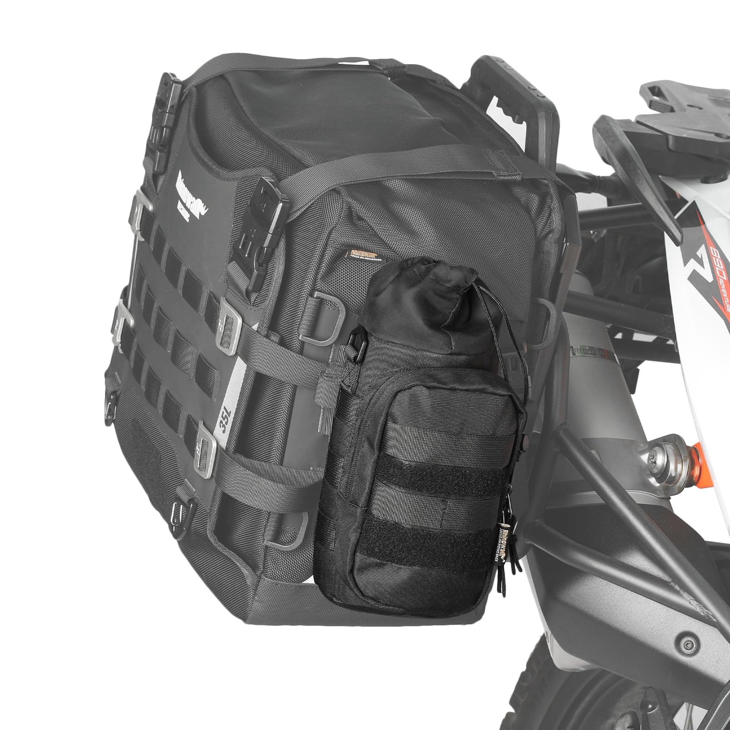 Rhinowalk Motorcycle Water Bottle Holder Bag Tactical Pouch with Drawstring Molle Insulated Bottle Bag Cool Powersports