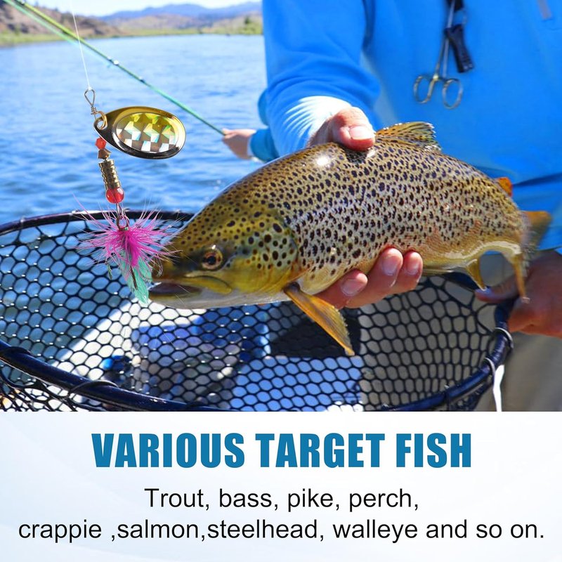 Fishing Lures Kit - Rooster Tail Spinner Baits for Bass, Trout & Pike | Hard Bait Crankbaits