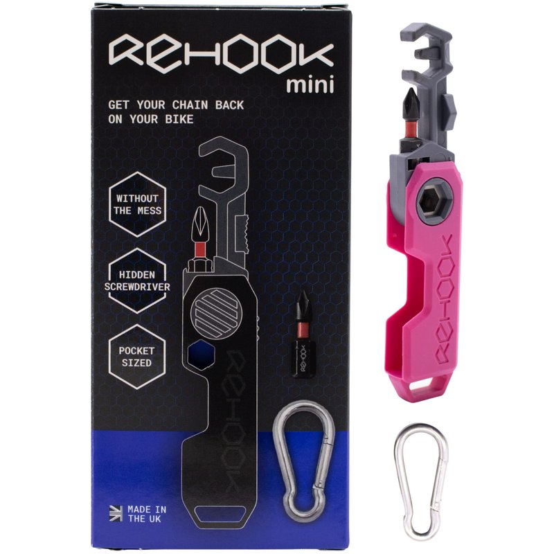 Rehook Mini - Get Your Chain Back on Your Bike - Perfect Stocking Filler for Cyclist - Pink (Pink/Grey / PH1)