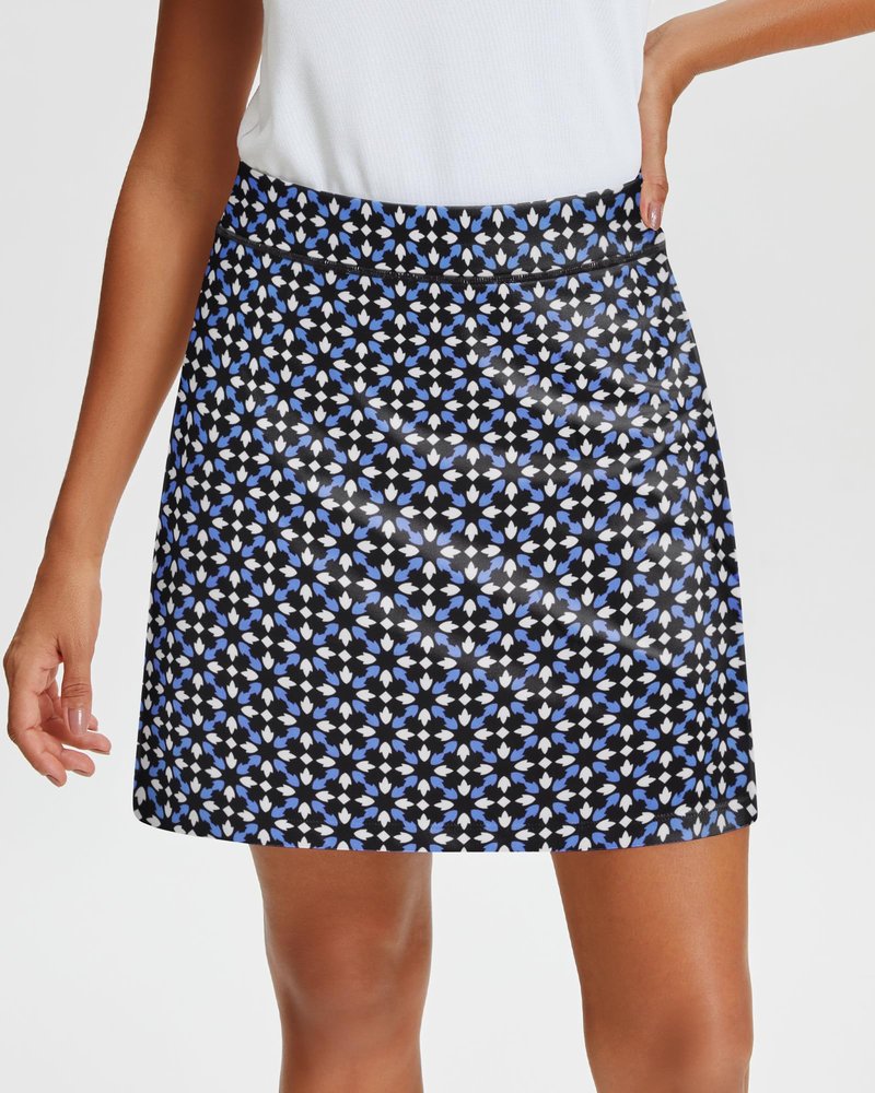Stelle Women's Athletic Skorts 17" Golf Skirts Inner Shorts Tennis Skort with 2 Pockets Running Sports Pickleball Skirt(Geo Tiles Print,M)