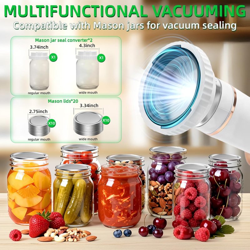 Compact Vacuum Sealer for Food Storage - Preserve Freshness with Bags & Accessories | Ideal for Home & Travel