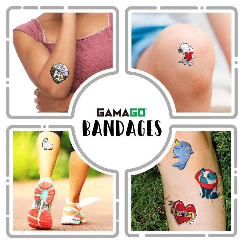 GAMAGO Peanuts Snoopy Adhesive Bandages - Set of 18 Individually Wrapped Self Adhesive Bandages - Sterile, Latex-Free & Easily Removable - Funny Gift & First Aid Addition