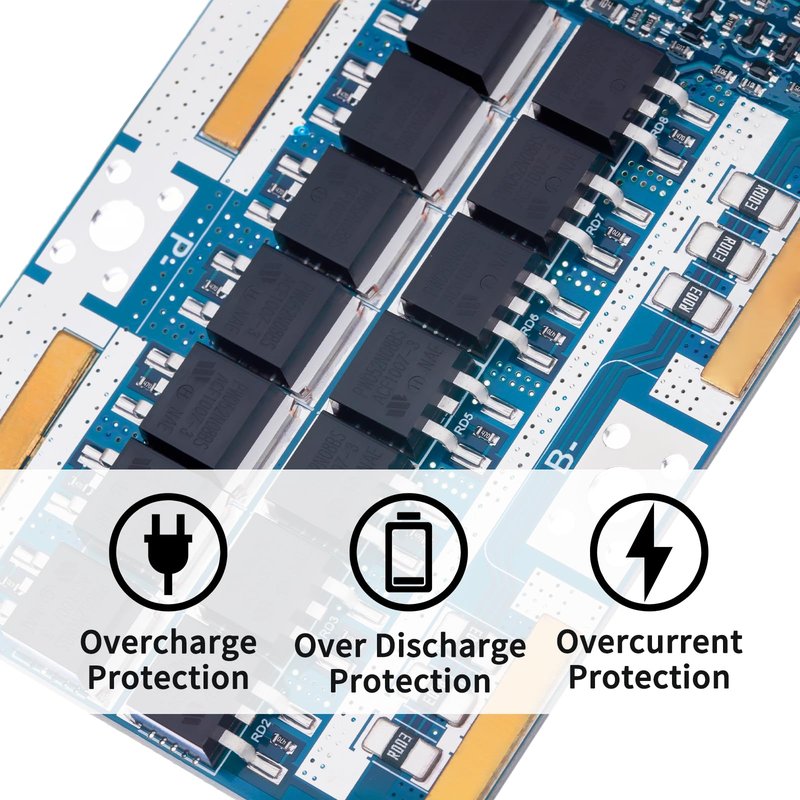 Bisida 14S BMS 50.4V/51.8V 30A Li-ion PCB Protection Board with Balance Wire and NTC,Ten Functional protections, Common Port, for Lithium-ion Battery Pack (14S 50.4V/51.8V 30A)