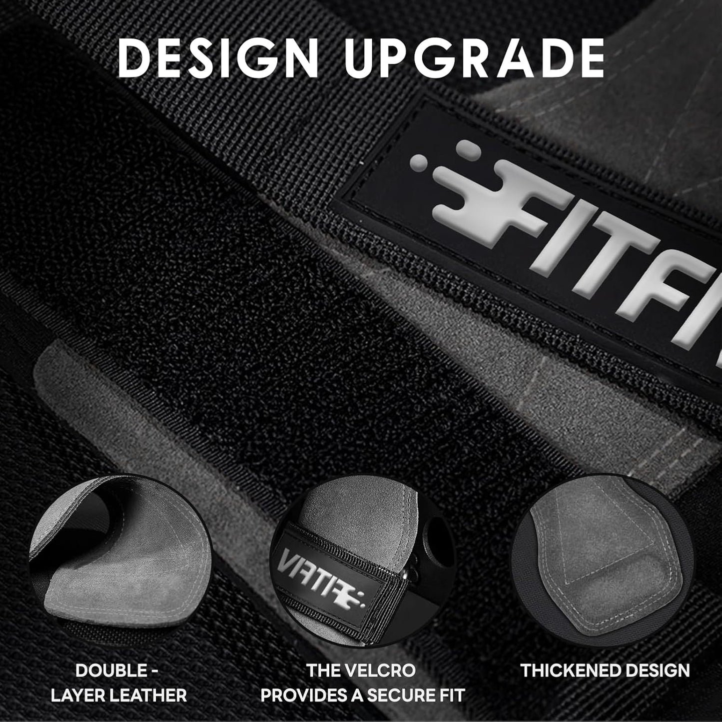 Weight Lifting Wrist Straps - Double Leather Neoprene Padded Wraps for Strength Training | Unisex Pair