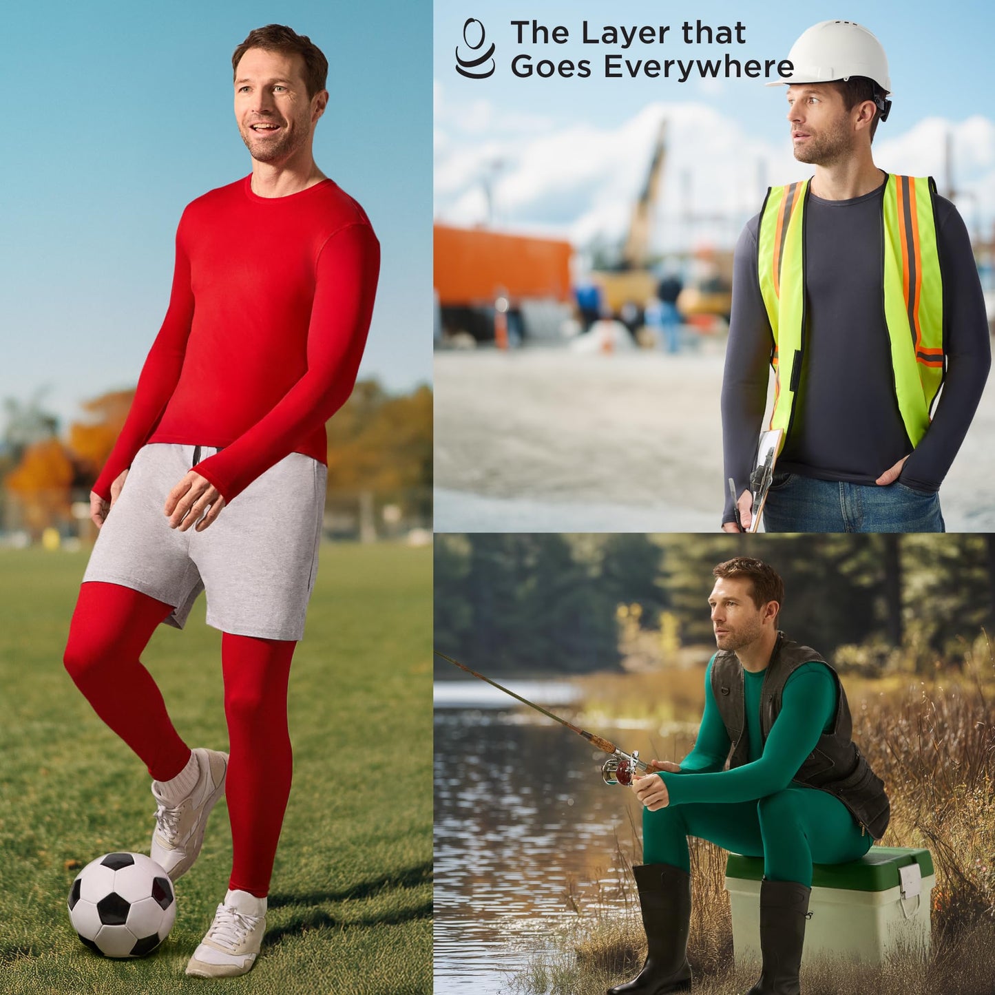 Cuddl Duds Mens Lightweight & Breathable Everyday Active Base Layer 2 Piece Thermal Underwear Set - Cozy Jersey Long Sleeve Shirt & Leggings - Matching Lounge Sets Long Johns for Men, White, L