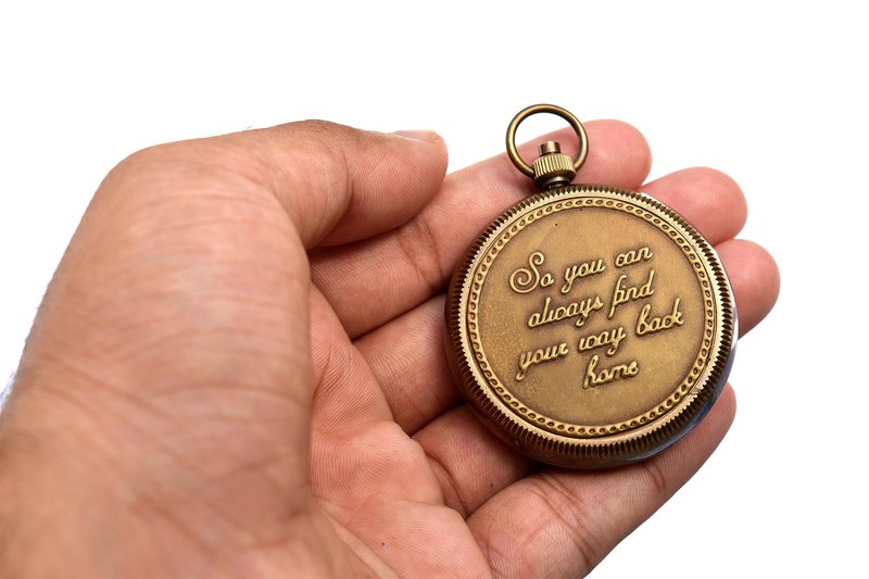 So You Can Always Find Your Way Back Home Engraved Compass - Religious Gifts for Men, Boys' Baptism & Confirmation, Christian & Catholic Personalized Sentimental Graduation Inspirational