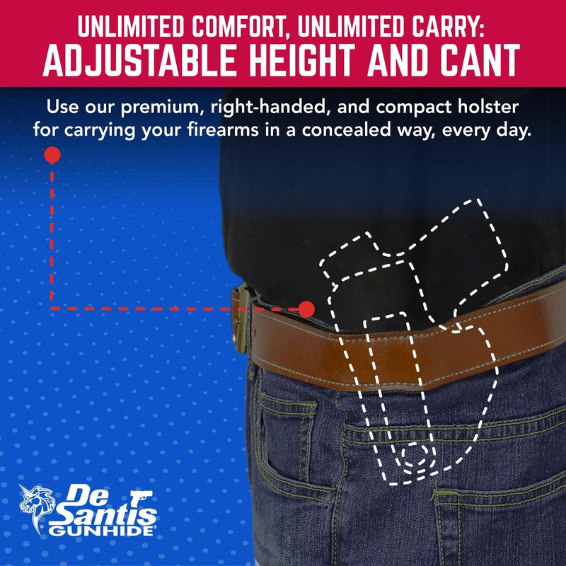 DeSantis Sof-Tuck IWB Holster- IWB Holster, Conceal Carry Gun Holster, Compact Holster, Compatible with Ruger LC9, EC9S, Kahr P45, PM45, Taurus 709 SLIM, S/A XDS MOD 2 3.3"" - Right Hand Draw, Tan