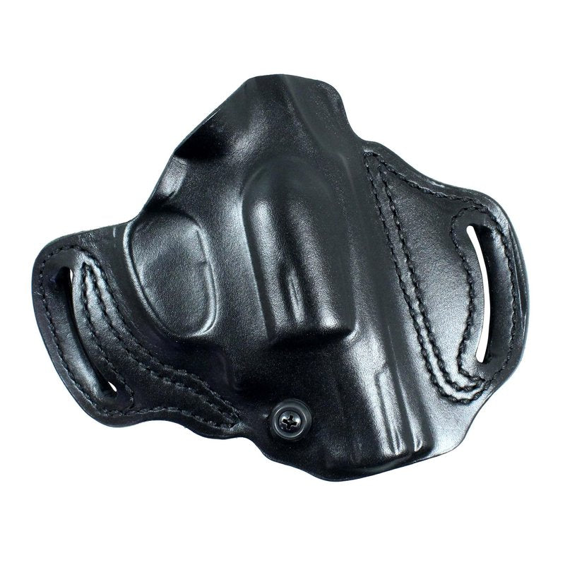 DeSantis Roscoe Cross Draw OWB Holster - Leather Belt Slide Holster OWB, Compatible with the S&W J-FRAME 2" - Right Hand Cross Draw, Black