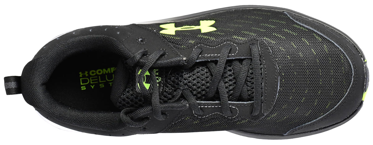 Under Armour Men's Charged Assert 10, (007) Black/Black/High Vis Yellow, 10, US