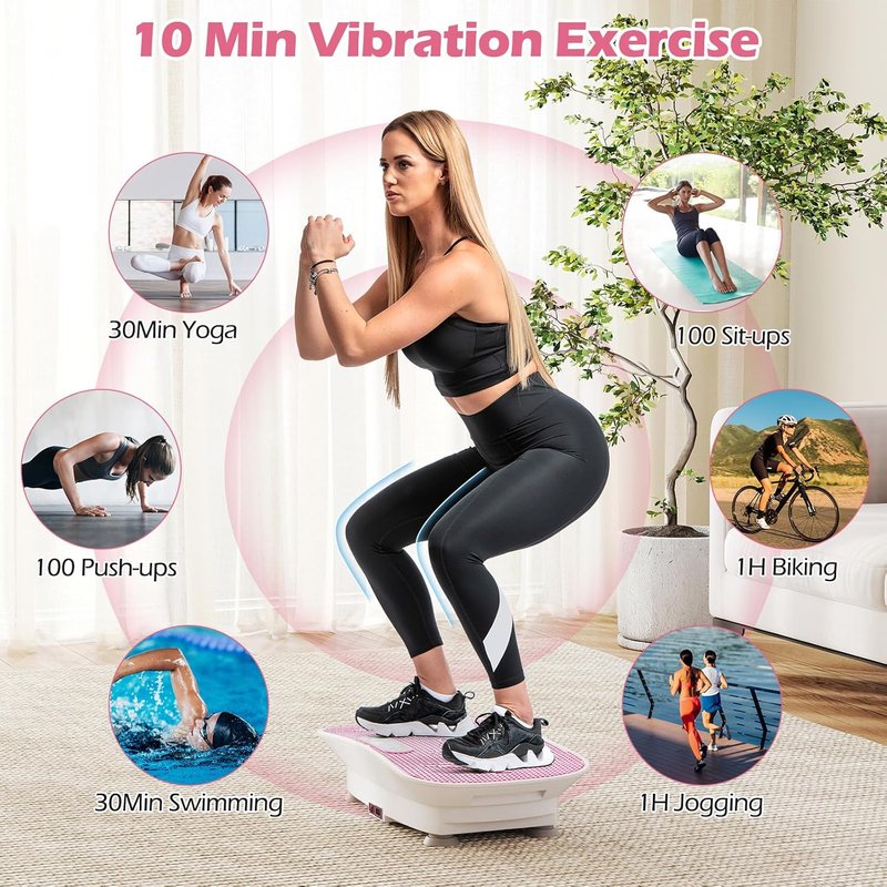 Vibration Plate Exercise Machine - Full Body Shake Board for Lymphatic Drainage | Remote & LED Display